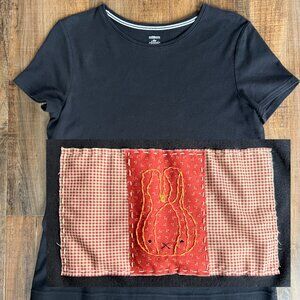 hand embroidered miffy pumpkin and patchwork design